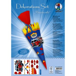 Schultüte - Dekorations Set - Bastelset Easy Line "Feuerwehr" - Zubehör für eine Schultüte zum selber machen - Einschulung DIY