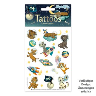 Tattoos A6 - TapirElla Metallic "Space Dogs" - ca.14,8 x 10,5cm - Lutz Mauder 46103