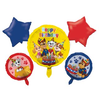 Folien-Ballon Set "Paw Petrol" - 6tlg , für Geburtstag und Party - Happy People 17716