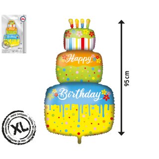 Folien-Ballon "Torte" - ca.95cm - für Geburtstag und Party - Luftballon