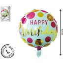 Folien-Ballon "Happy Birthday" - ca.45cm -...