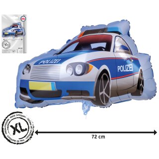 Folien-Ballon "Polizei-Auto"- ca.72cm - für Geburtstag und Party - Luftballon