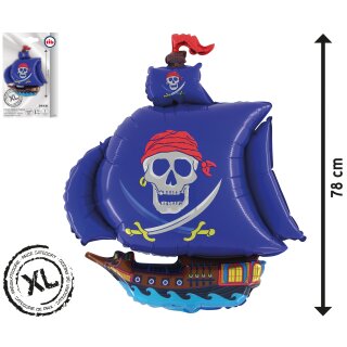 Folien-Ballon "Piratenschiff"- ca.78cm - für Geburtstag und Party - Luftballon