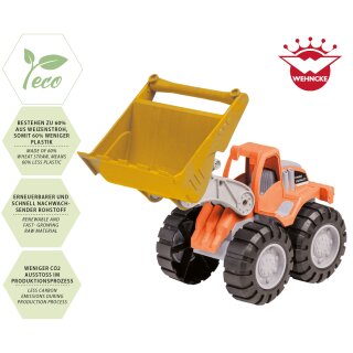 Bulldozer-Schaufelbagger aus biobasiertem Material - ca.20,5x9,5x11cm - Happy People 74508