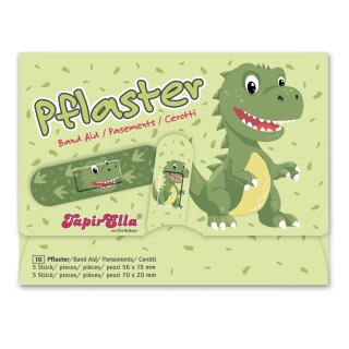 Pflasterbriefchen - Kinder Pflaster - "Dino T-Rex" - 10er Set - Lutz Mauder 14642