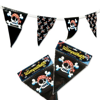 Wimpelkette "Jolly Roger"für Kindergeburtstage - Fasching - Karneval - Mottoparty - Lutz Mauder 11101