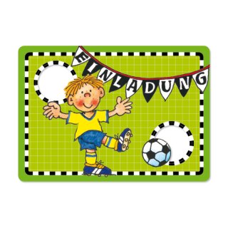Stanzkarte Kindergeburtstags-Einladungs-Set Fußballer Fritz Flanke (8 Stück) - Lutz Mauder 26015