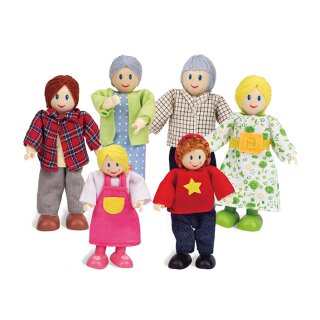 Puppen - Puppenfamilie -  Helle Haufarbe - Hape E 3500