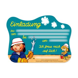 Stanzkarte Kindergeburtstag - Einladungsset Feuerwehr (8 Stück) - Lutz Mauder 26007