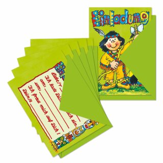 8 Einladungskarten Set "Indianer Yanuk" - Kindergeburtstag - Mottoparty - Lutz Mauder 25822