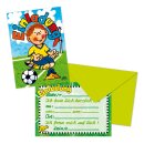 8 Einladungskarten Set "Fußballer Fritz Flanke" - Kindergeburtstag - Mottoparty - Lutz Mauder 25816