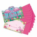 8 Einladungs - Glitzer Stanzkarten Set "Pink Flamingo" - Kindergeburtstag - Mottoparty - Lutz Mauder 26025