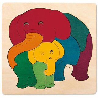 Puzzle Collection Regenbogenelefant & Baby - George Luck, HAPE E6505