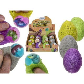 Quetschfigur - Squeeze-Ei mit Dino - 1 Stück- verschiedene Motive