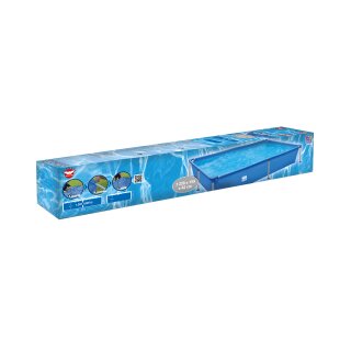 Wehncke Stahlrahmen Frame Pool - rechteckig - blau - 228 x 159 x 42 cm - Aufstellpool