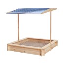 Sandkasten / Sandkiste mit absenkbarem Dach aus Holz -...
