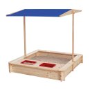 Holz Sandkasten mit Matschkasten und Dach, 118 x 118 cm, online bei Tolles für Kinder kaufen