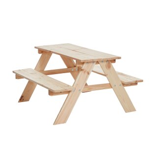 Kindersitzgruppe aus Holz - Tisch und Bank - ca.89 x79 x 49 cm - Happy People - Sitzgarnitur - Garten - Terasse - Balkon