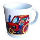 Kinder Tasse mit Namen - Traktor - Trecker Kunststoff...