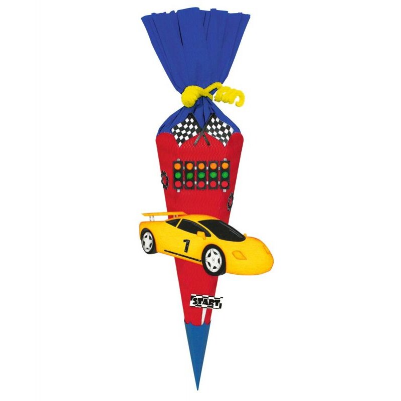 Schultüte - Bastelset-Mini "Rennwagen" - Zuckertüte/ Geschwistertüte zum selber machen - Einschulung DIY