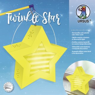 Laternen-Bastelset-Lampion -Twinkle Star "Gelb" - Laterne zum basteln und selber machen - DIY