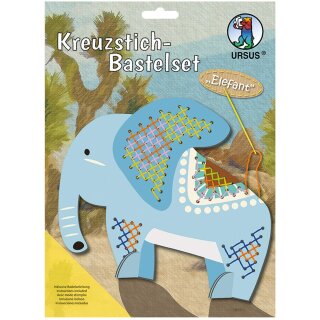 Kreuzstich-Bastelset "Elefant" - zum selber machen - DIY