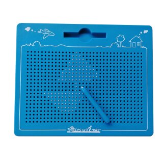 Magnetspiel für Kinder - blau - Magnet Zaubertafel groß mit Kugeln und Stift - Magnettafel - Zeichentafel