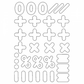 Blanko Magnet-Stanzbögen  Zahlen und Symbole 90 Stck. -  selber machen - DIY