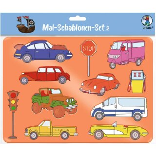 Mal-Schablonen Straßenverkehr-Set 2 -  6 Schablonen - selber machen - DIY