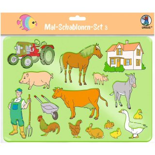 Mal-Schablonen Bauernhof-Set 3 -  6 Schablonen - selber machen - DIY