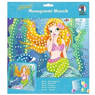 Moosgummi - Mosaik "Glitter Meerjungfrau" - zum selber machen - DIY