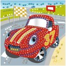 Moosgummi - Mosaik "Glitter Rennwagen" - zum selber machen - DIY