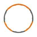 Sport und Fitness Hula Hoop Reifen - Steckbar in 3 Größen- Hullern in 74cm, 83cm und 95cm Umfang möglich, (Orange/Grau)