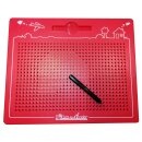 Magnetspiel für Kinder - rot - Magnet Zaubertafel groß mit Kugeln und Stift - Magnettafel - Zeichentafel