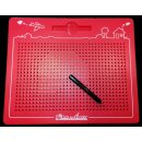 B-Ware: Magnetspiel für Kinder - rot - Magnet Zaubertafel groß mit Kugeln und Stift - Magnettafel - Zeichentafel
