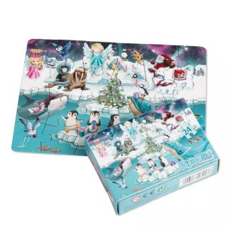 Mini Glitter Puzzle "Weihnachten auf dem Eis" 24 Teile - Lutz Mauder 17210