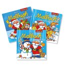 Malbuch Set Weihnachten - 3 Malbücher mit extra Stickern - (ca. 12,3x 12,5cm) - Lutz Mauder 7227