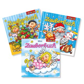 Zauberbuch Set Weihnachten - 3 Zauberbücher mit kleinen Geschichten - (ca. 12,3x12,5cm) - Lutz Mauder 7226