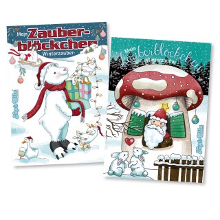 Zauberblöckchen Set Weihnachten - 2 Zauberblöcke - A6 (ca.10,5 x14,8cm) -  Lutz Mauder 7225