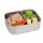 Edelstahl Kinder Brotdose / Lunchbox mit Schmetterling Gravur, pinkes Band - TapirElla - 10705